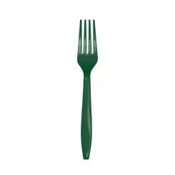 Hunter Green Plastic Forks 24ct