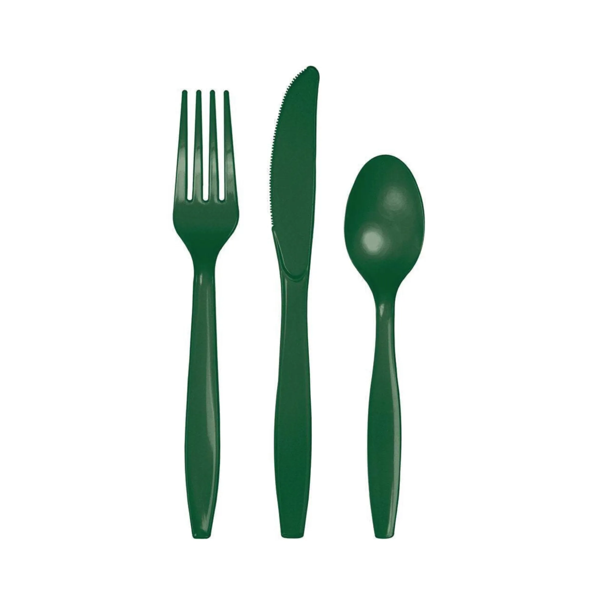 Hunter Green Premium Plastic Cutlery Set for 8