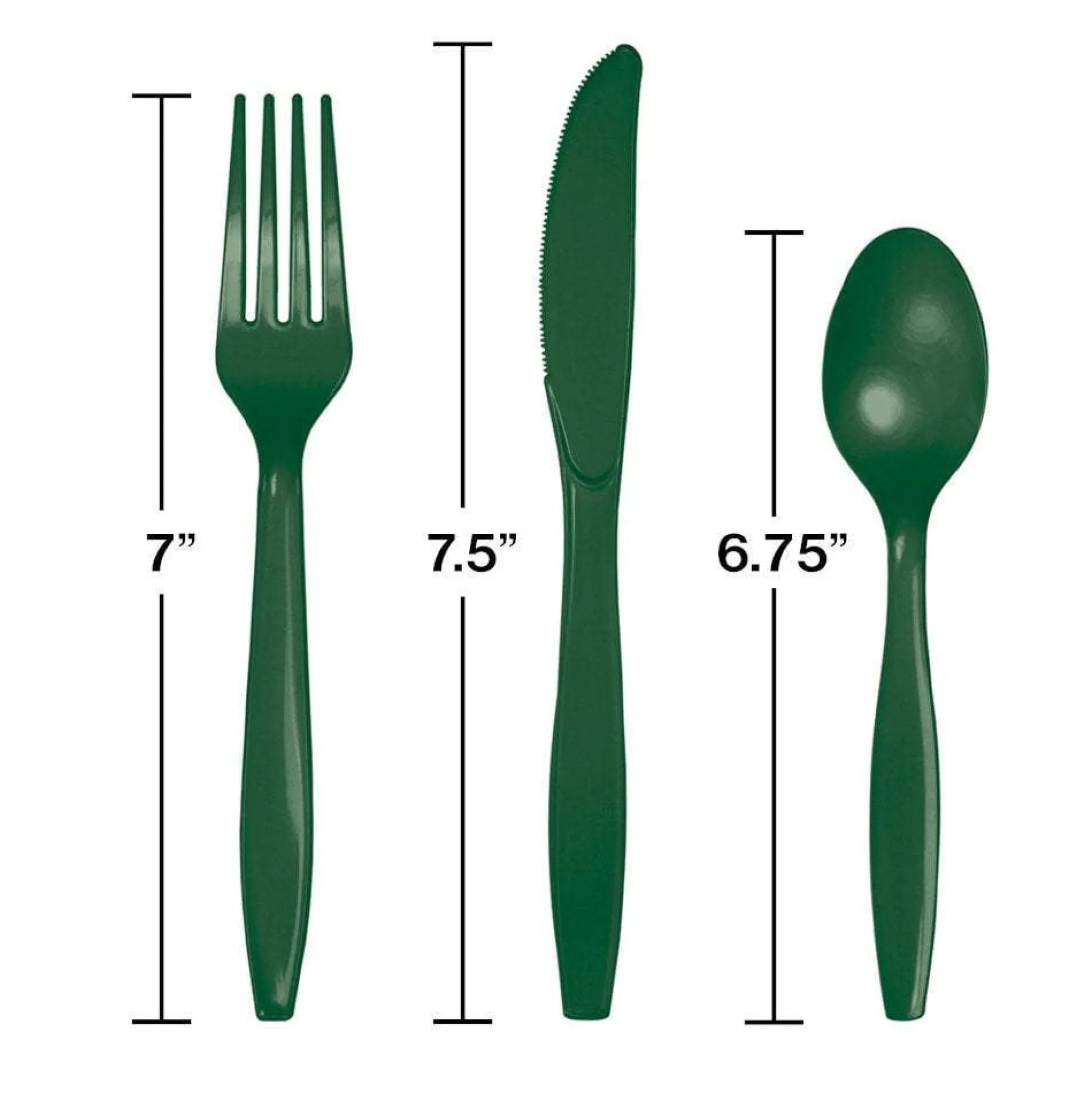 Hunter Green Premium Plastic Cutlery Set for 8