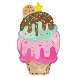 Ice Cream Sundae Cone Foil Balloon 30in