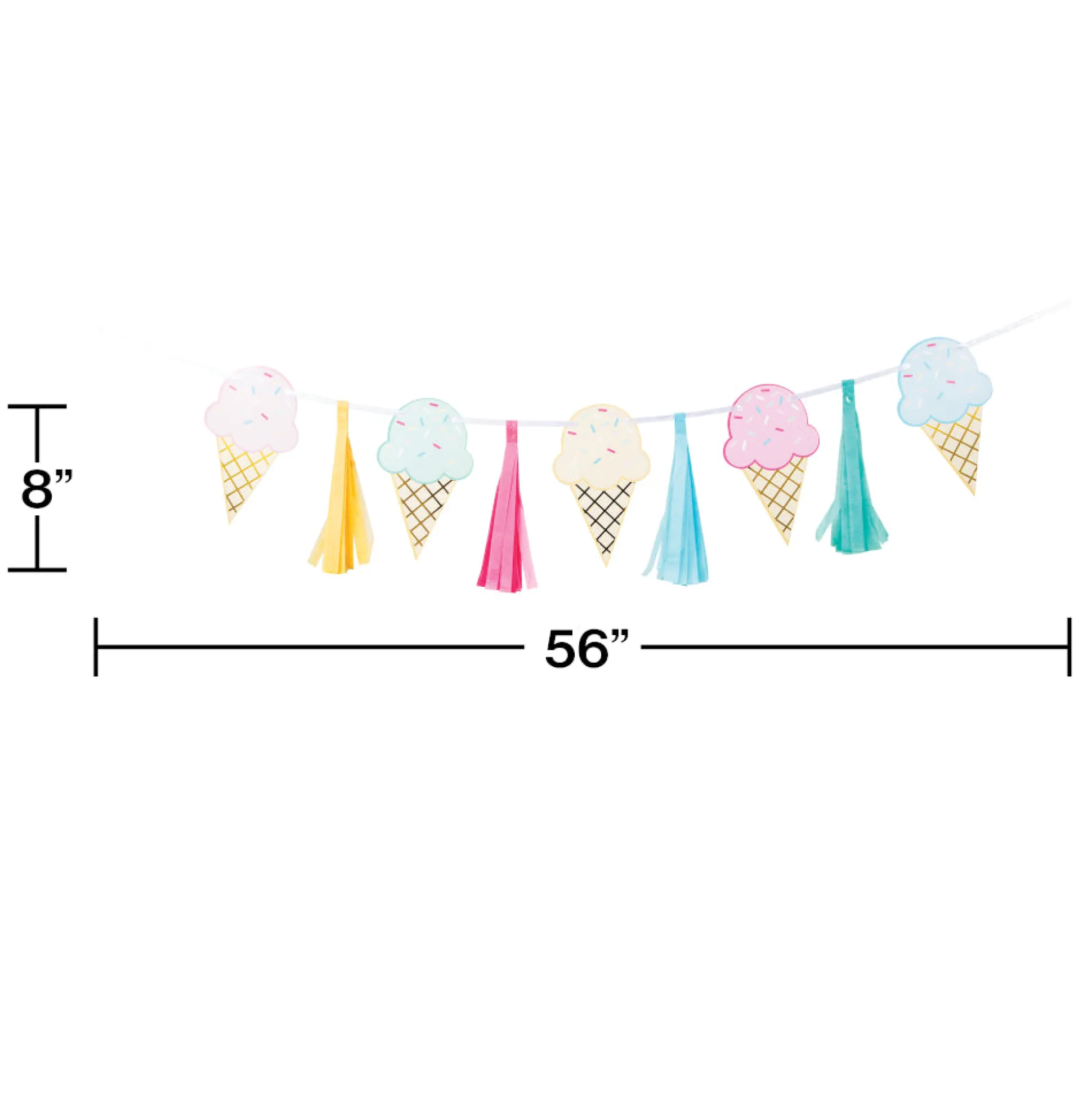 Ice Cream Tassel Banner 6.4ft