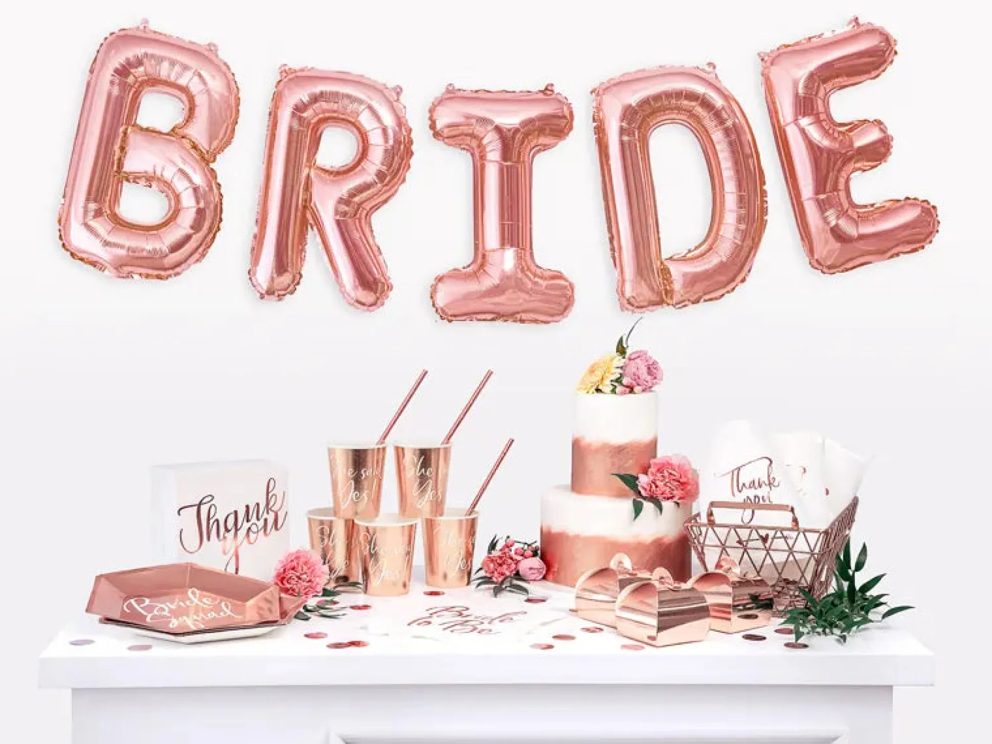 14in Air-Filled Rose Gold Letter Balloon