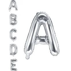 14in Air-Filled Silver Letter Balloon