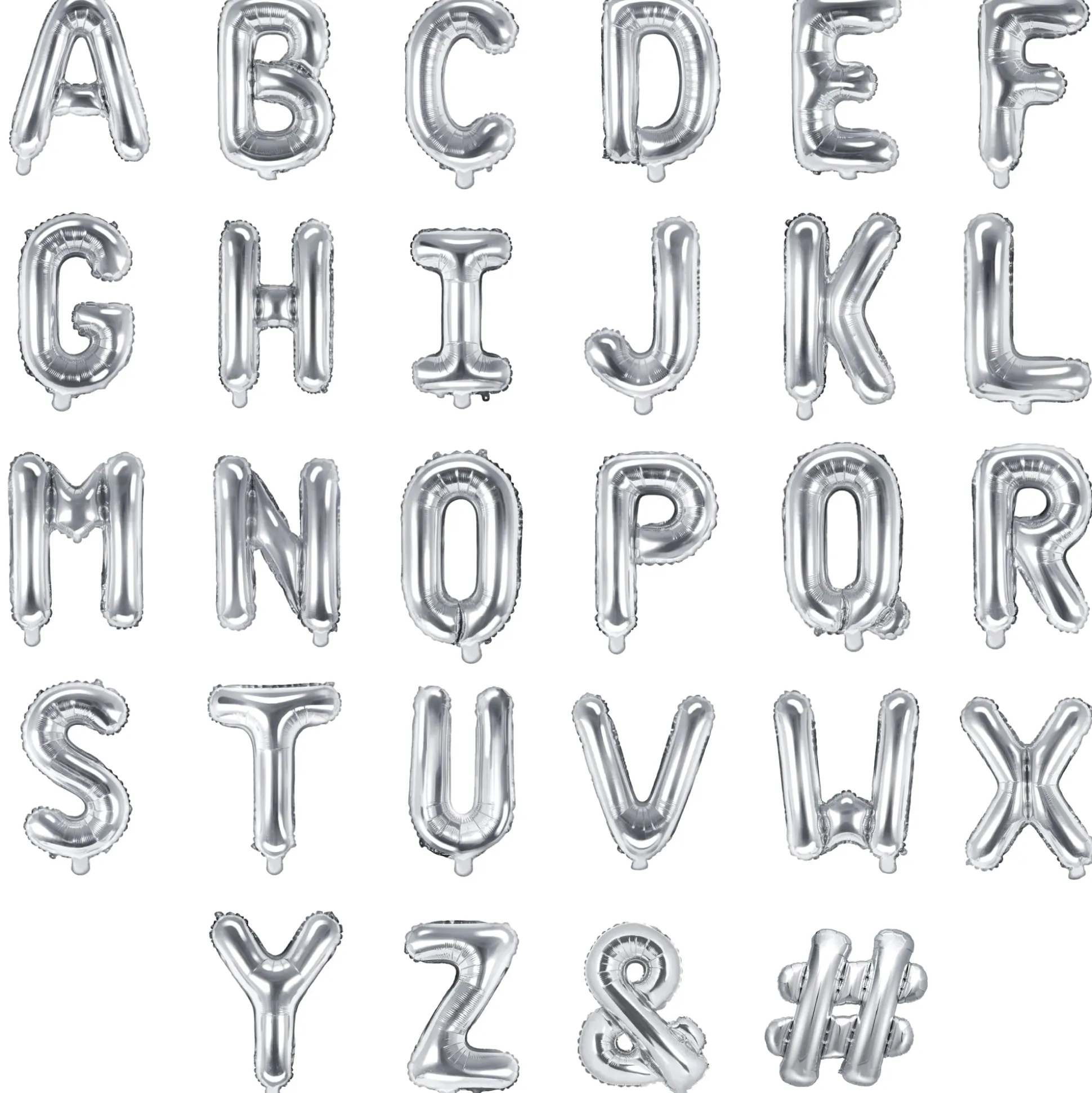 14in Air-Filled Silver Letter Balloon
