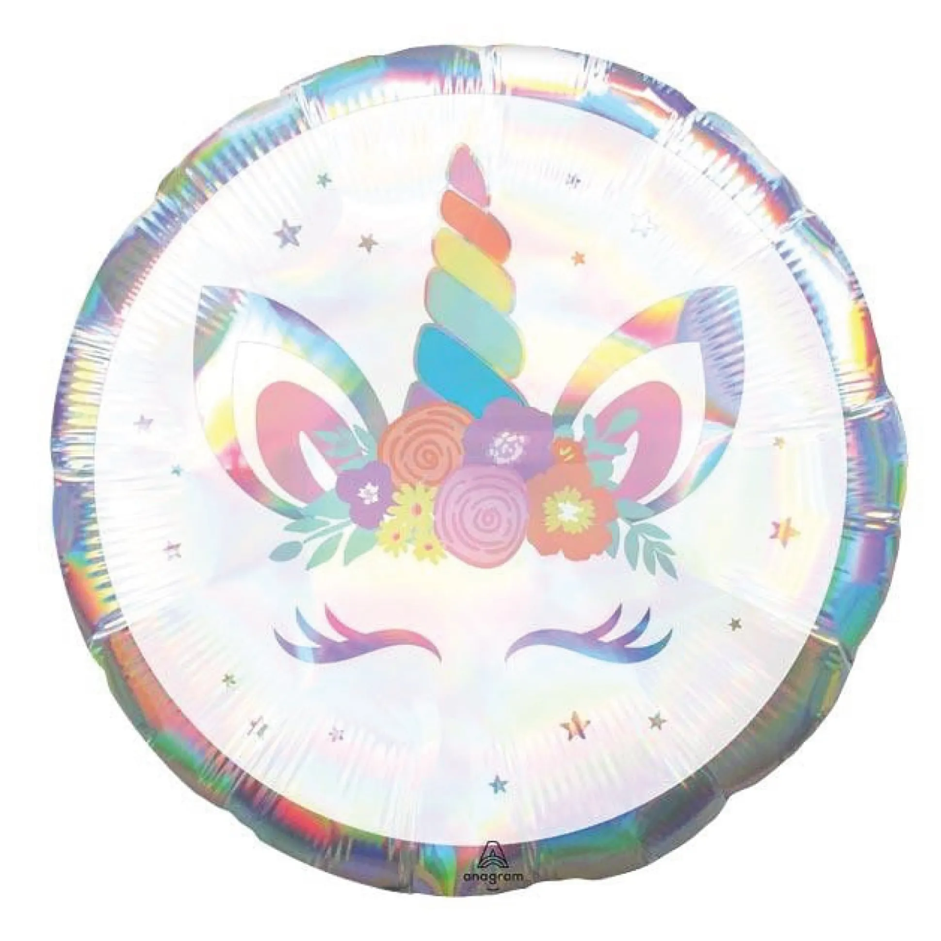 Iridescent Round Unicorn Balloon 18"