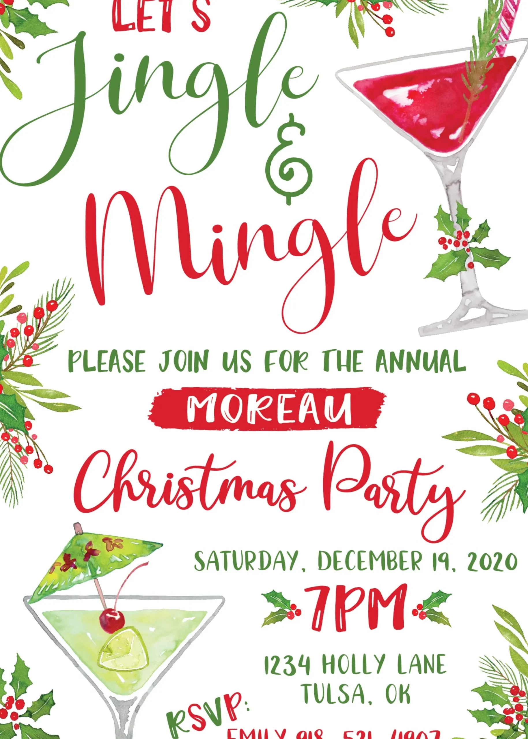 Jingle & Mingle Christmas Party Invitation