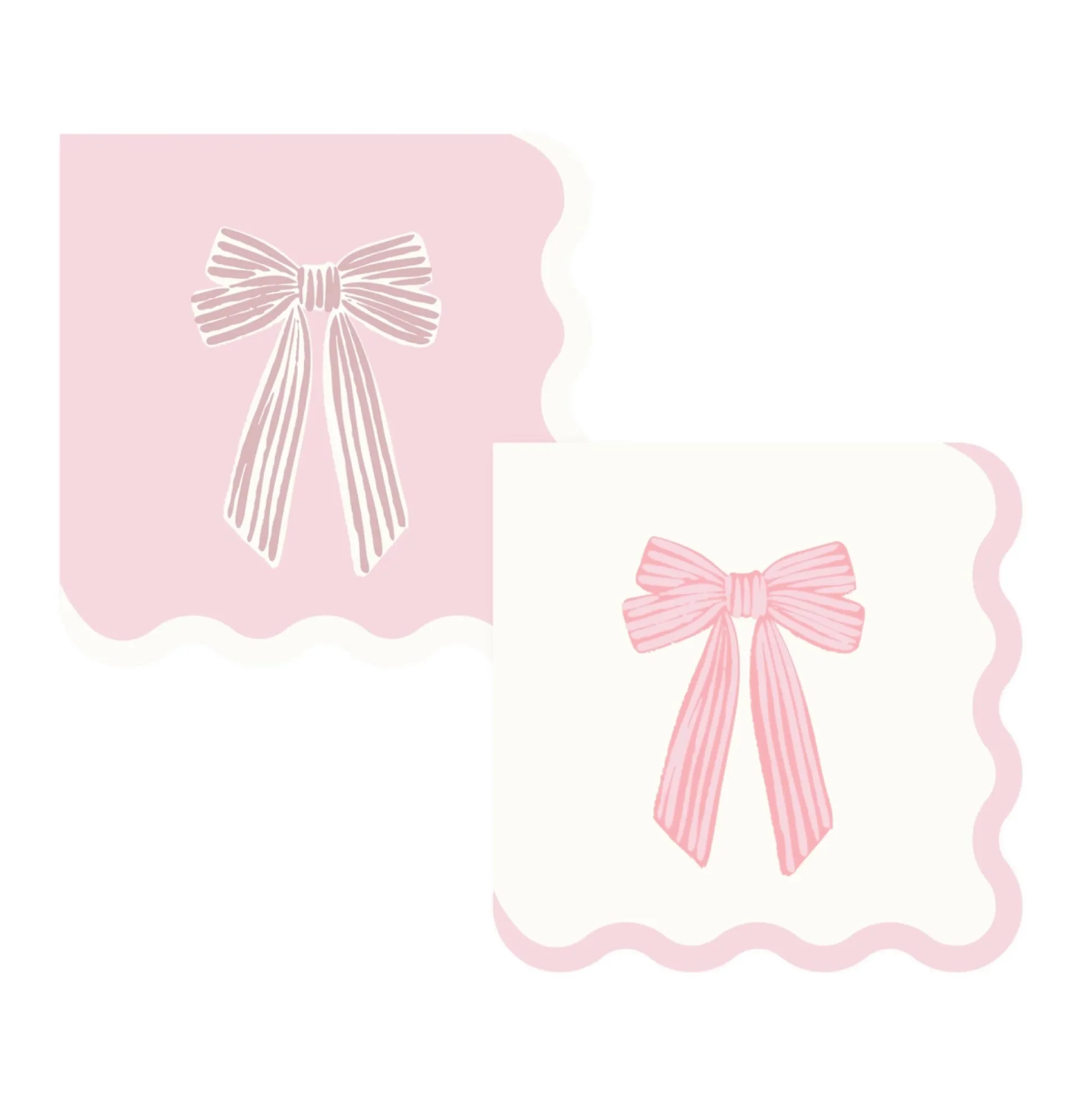 Large Pink Bows Dessert Napkins 24ct