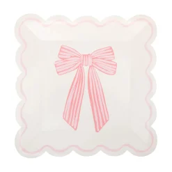 Large Pink Bows Lunch Plates 8ct