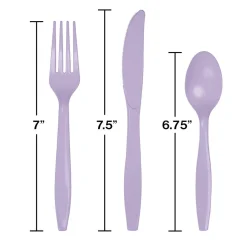 Lavender Plastic Cutlery Set for 8