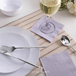 Lavender & Silver Stripe Dessert Napkins 20ct