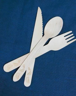 Lemon Wooden Cutlery Set for 6