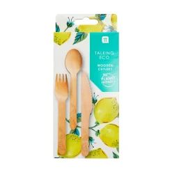 Lemon Wooden Cutlery Set for 6