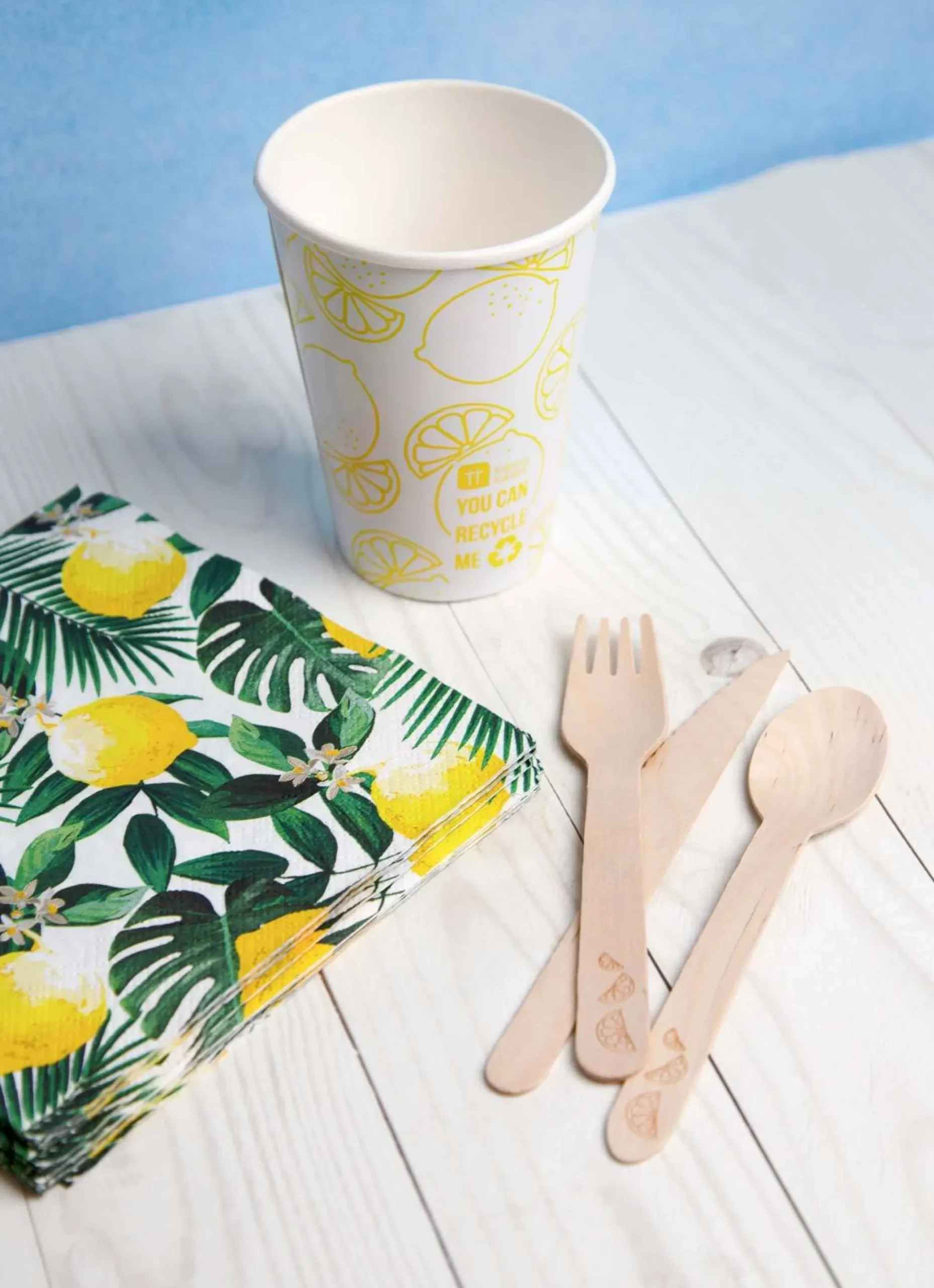 Lemon Wooden Cutlery Set for 6