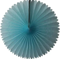 Light Blue Tissue Paper Fan 13in