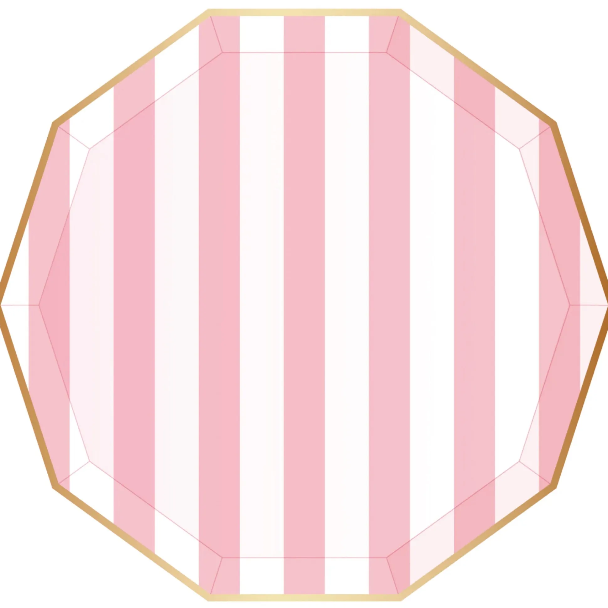 Light Pink Cabana Striped Dinner Plates 8ct
