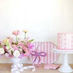 Light Pink Cabana Striped Dinner Plates 8ct