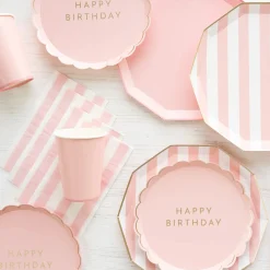 Light Pink Cabana Striped Paper Guest Towels 20ct