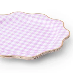 Lilac Gingham Dinner Plates 8ct