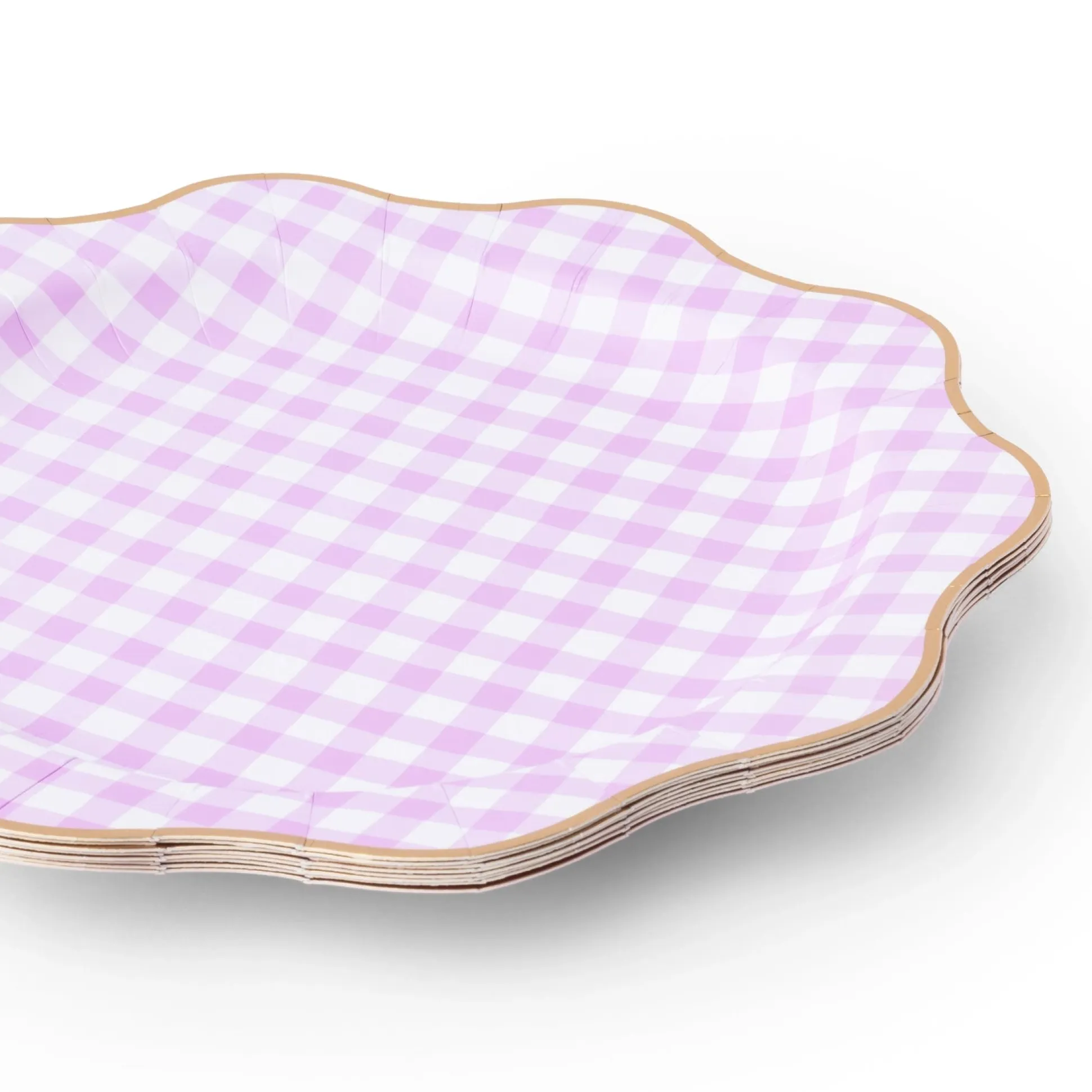 Lilac Gingham Dinner Plates 8ct