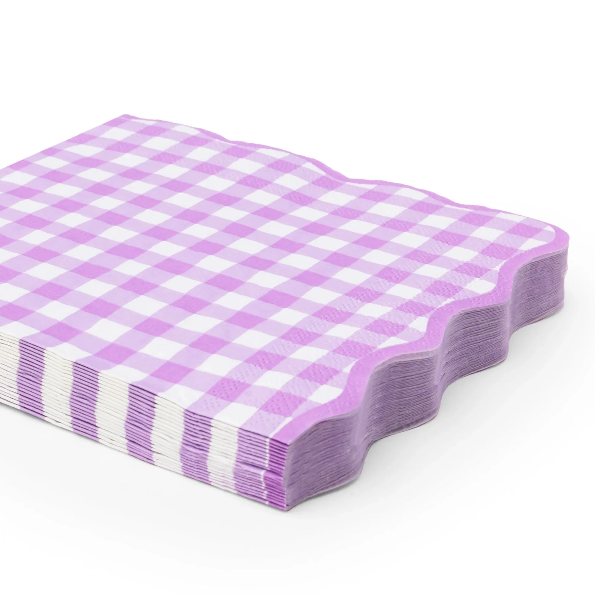 Lilac Gingham Lunch Napkins 20ct