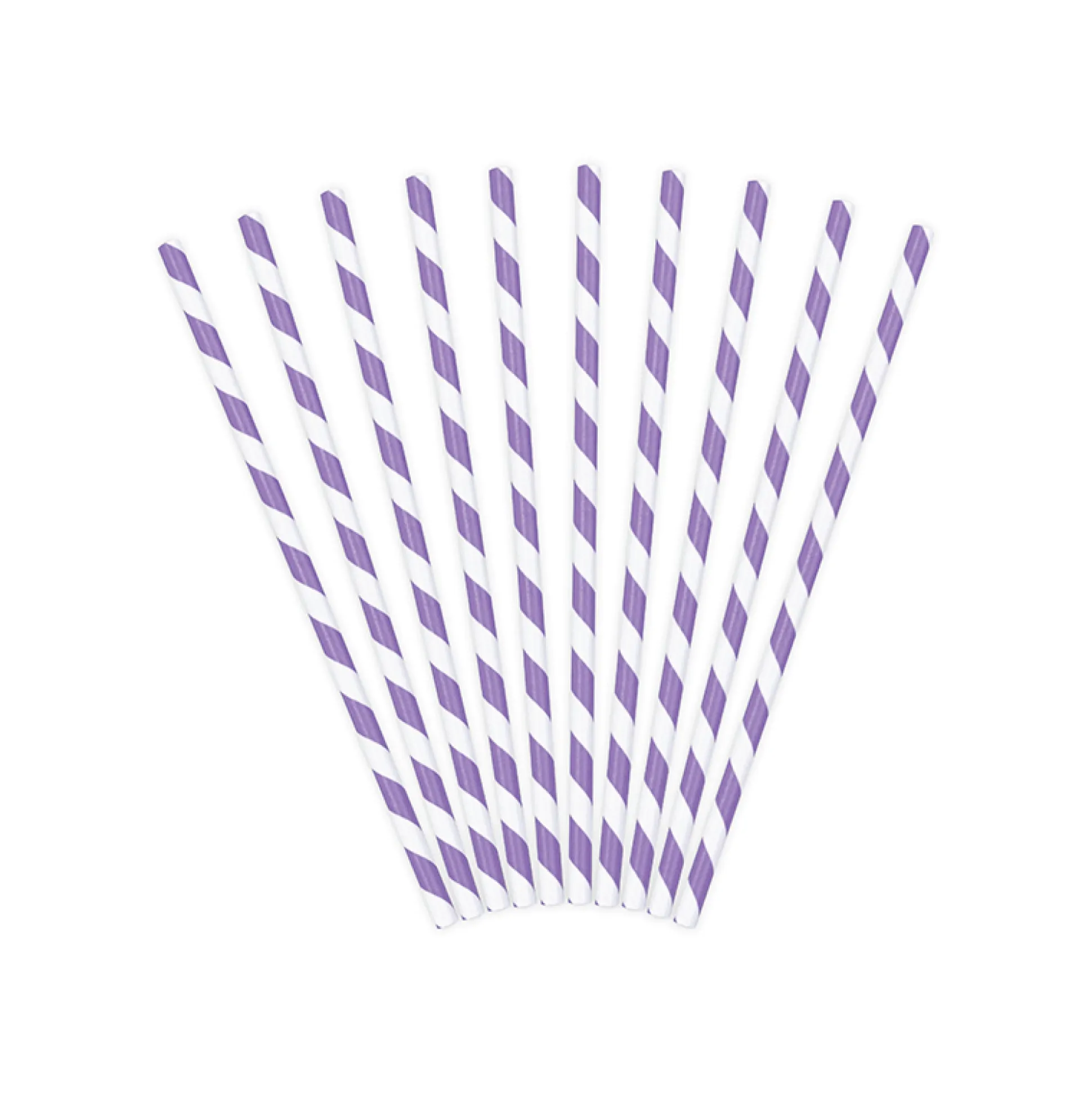 Lilac Striped Paper Straws 10ct