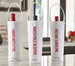 Liquid Mistletoe Canvas Wine Bottle Bag 1ct