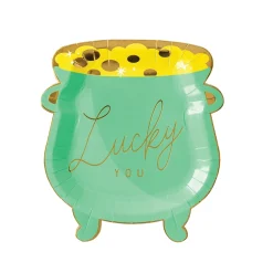 Lucky Pot of Gold Dessert Plates 8ct