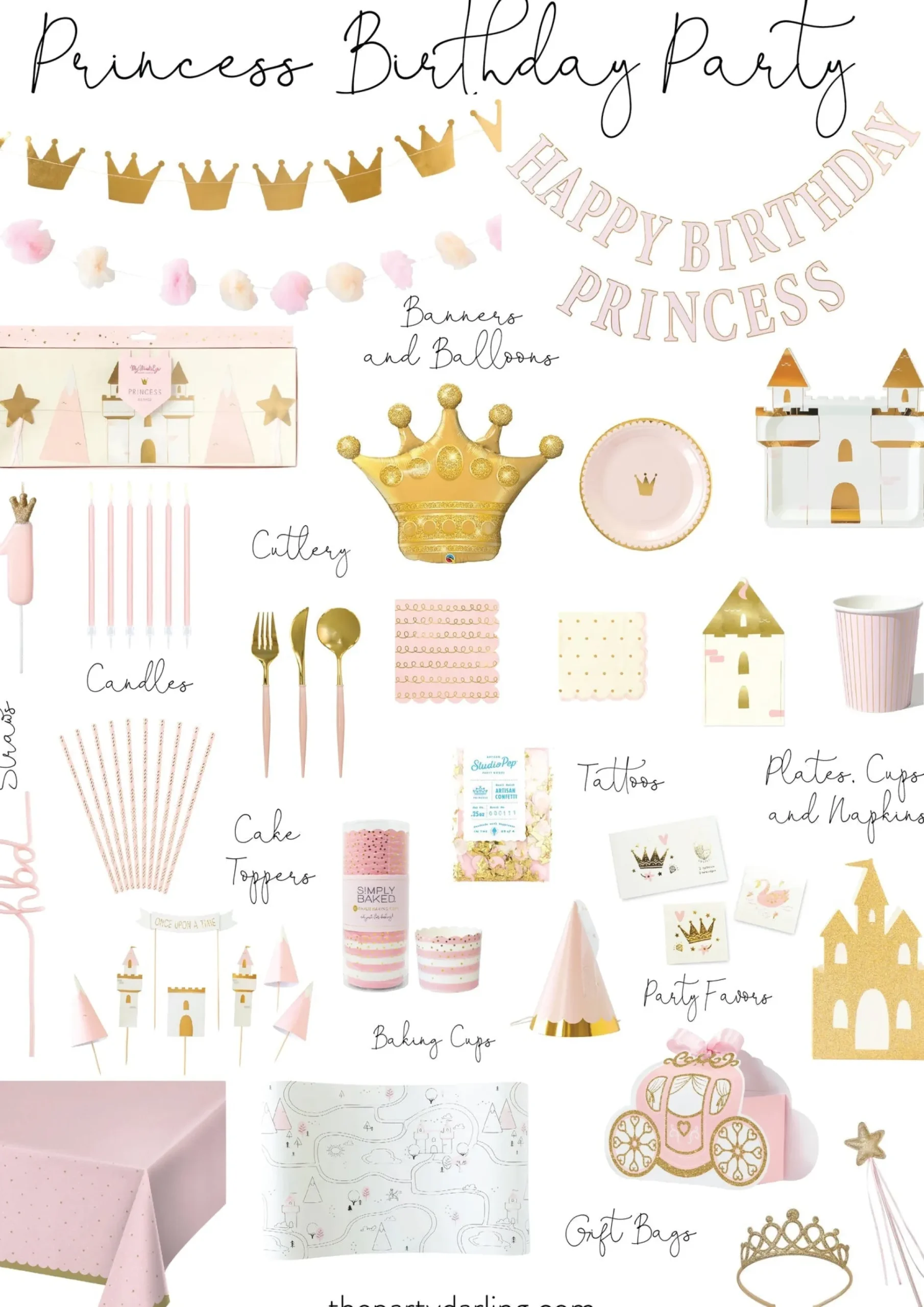 Magical Princess Happy Birthday Letter Banner 4ft