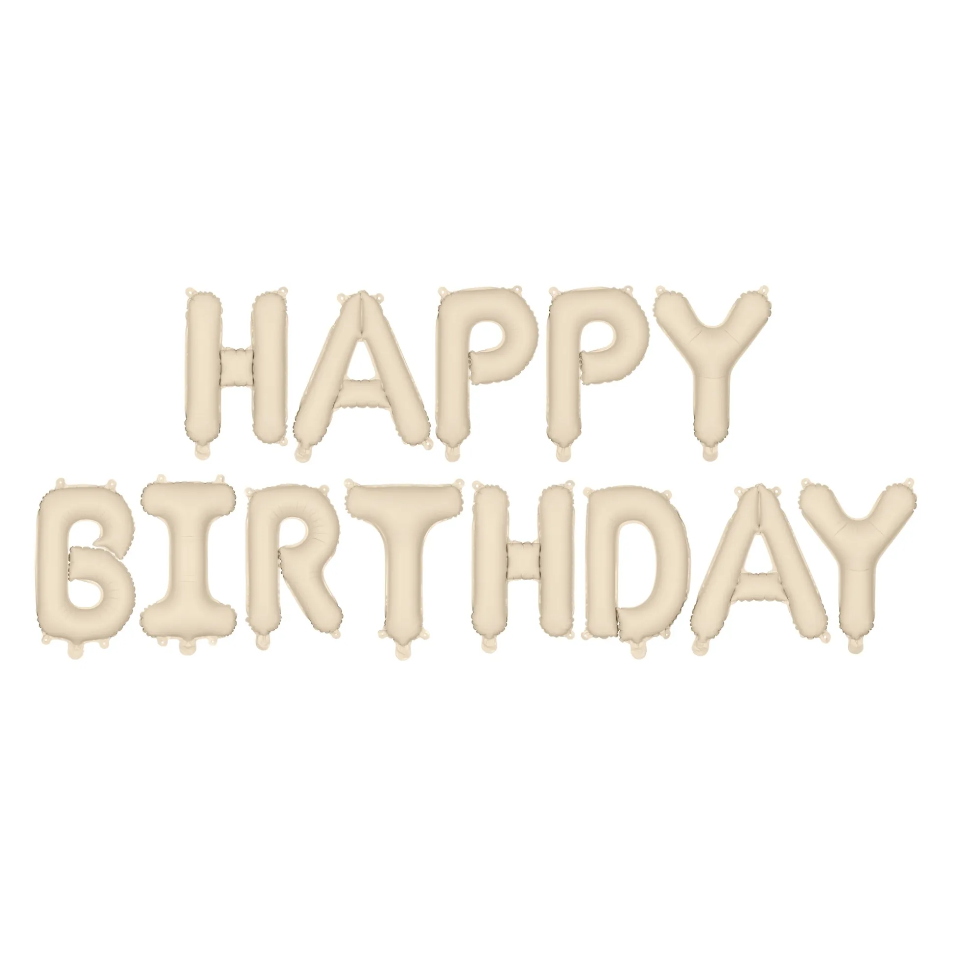 Matte Beige Happy Birthday Balloons