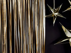 Matte Gold Fringe Curtain