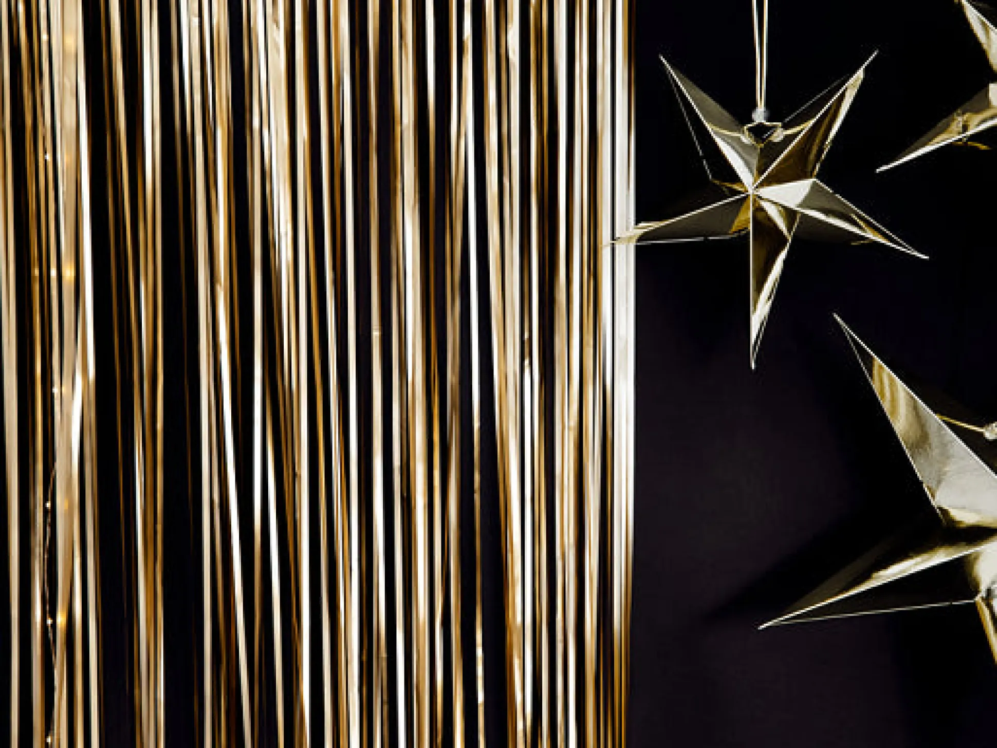 Matte Gold Fringe Curtain