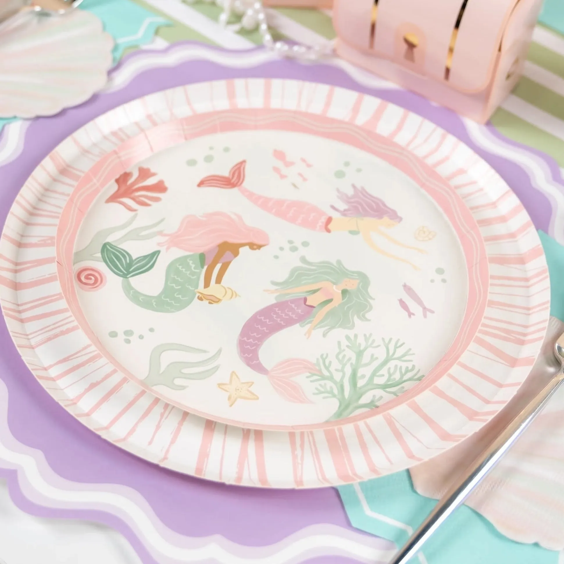 Mermaid Dessert Plates 8ct