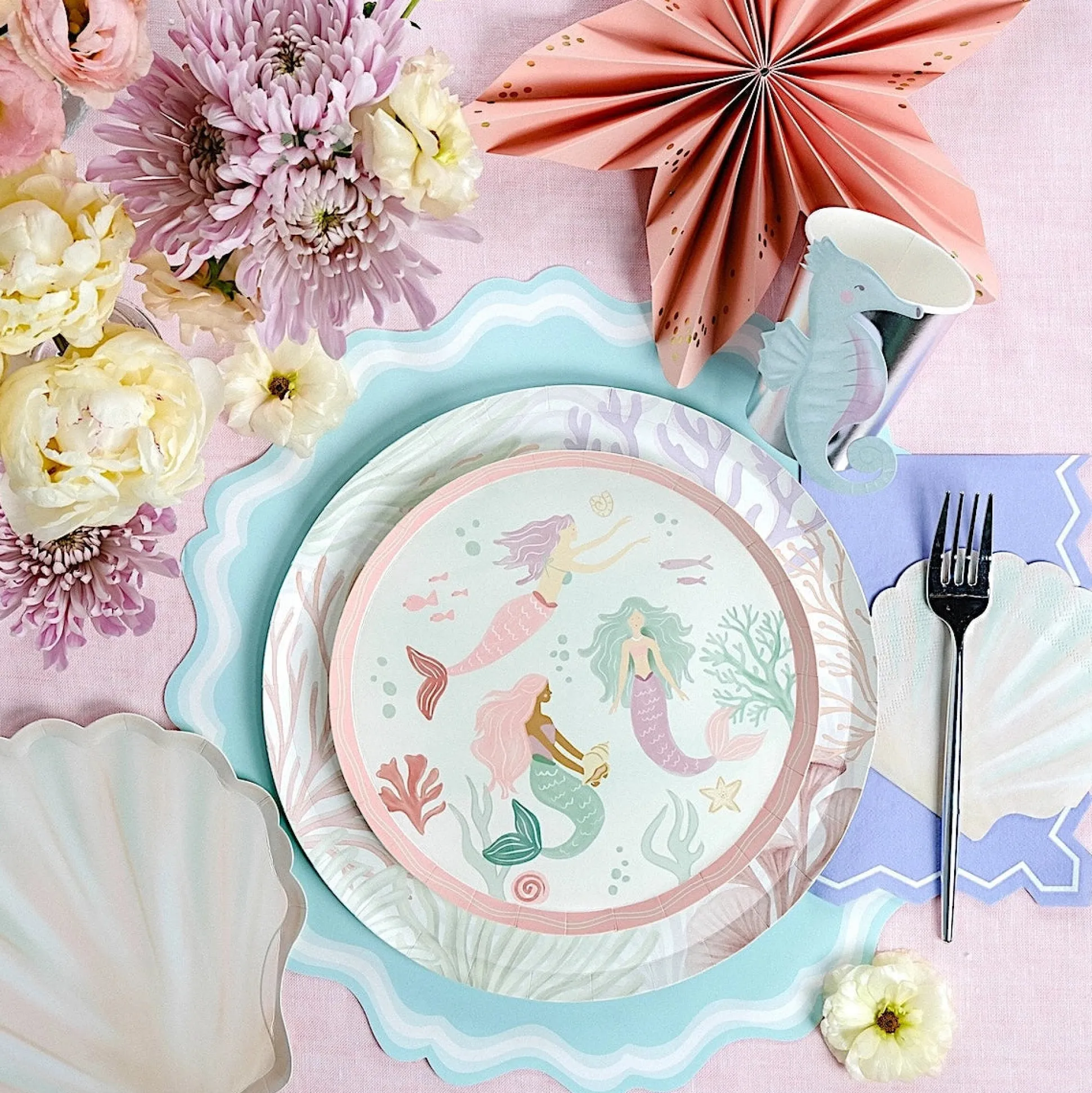 Mermaid Dessert Plates 8ct
