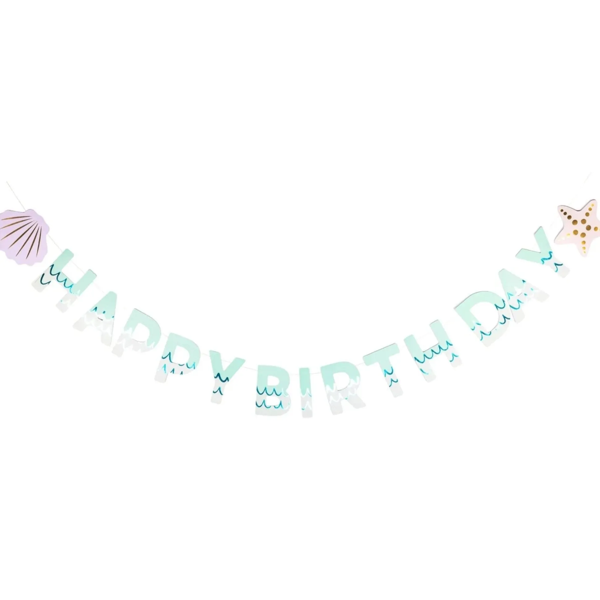 Mermaid Happy Birthday Banner Set