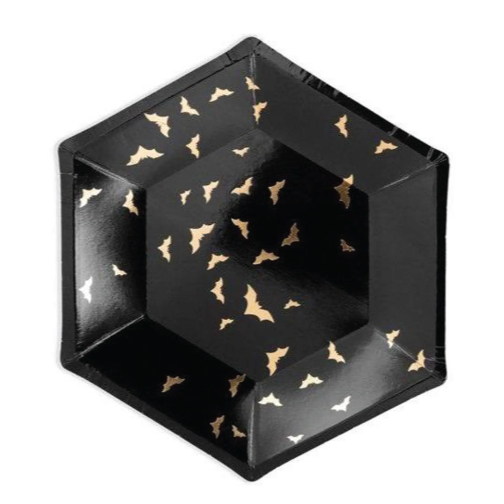 Metallic Gold Bat Dessert Plates 6ct