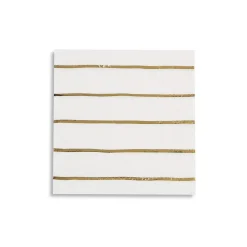 Metallic Gold Striped Small Napkins 16ct