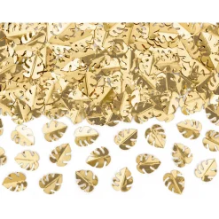 Metallic Gold Tropical Leaf Confetti