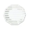 Metallic Silver Striped Dessert Plates 8ct