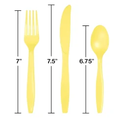 Mimosa Yellow Plastic Cutlery Service for 8