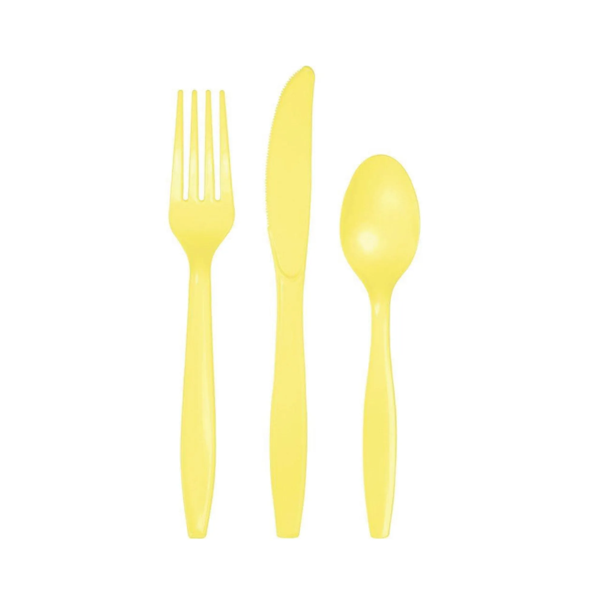 Mimosa Yellow Plastic Cutlery Service for 8
