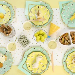 Mint Green & Gold Brushstroke Dessert Napkins 25ct