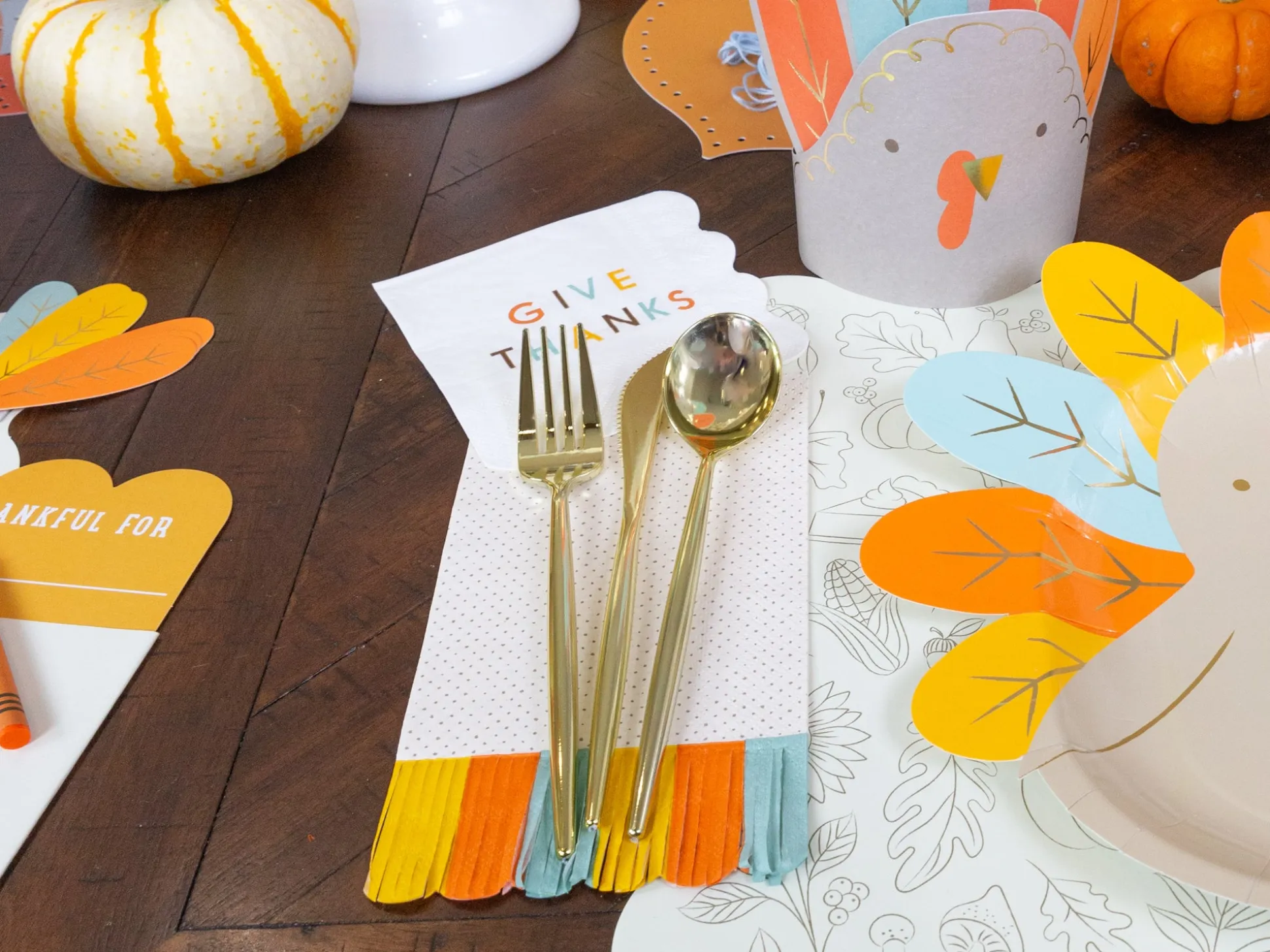 Modern Gold Plastic Cutlery Set for 10