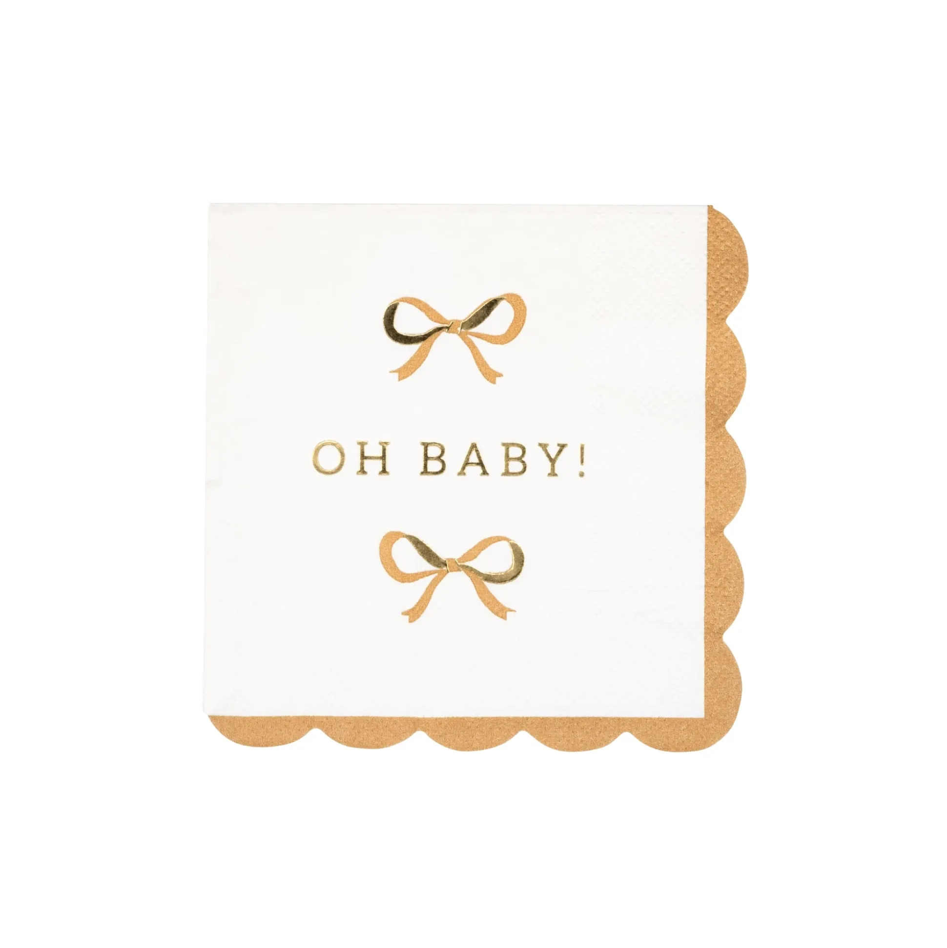 Oh Baby Gold & Tan Dessert Napkins 18ct