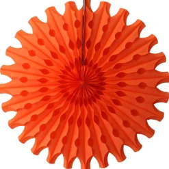 Orange Tissue Paper Fan 18in