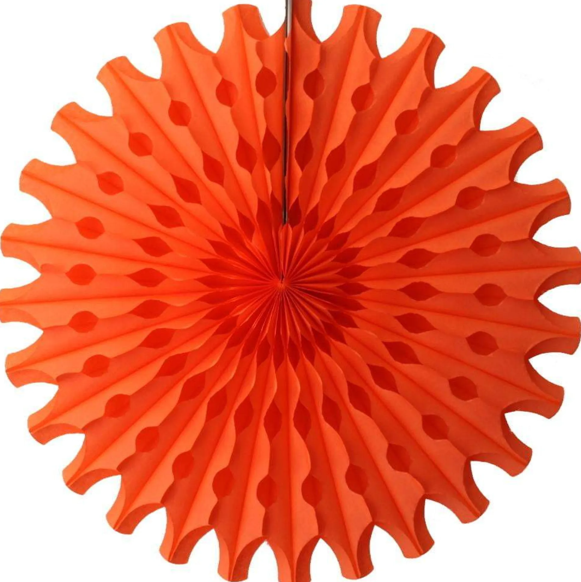 Orange Tissue Paper Fan 18in