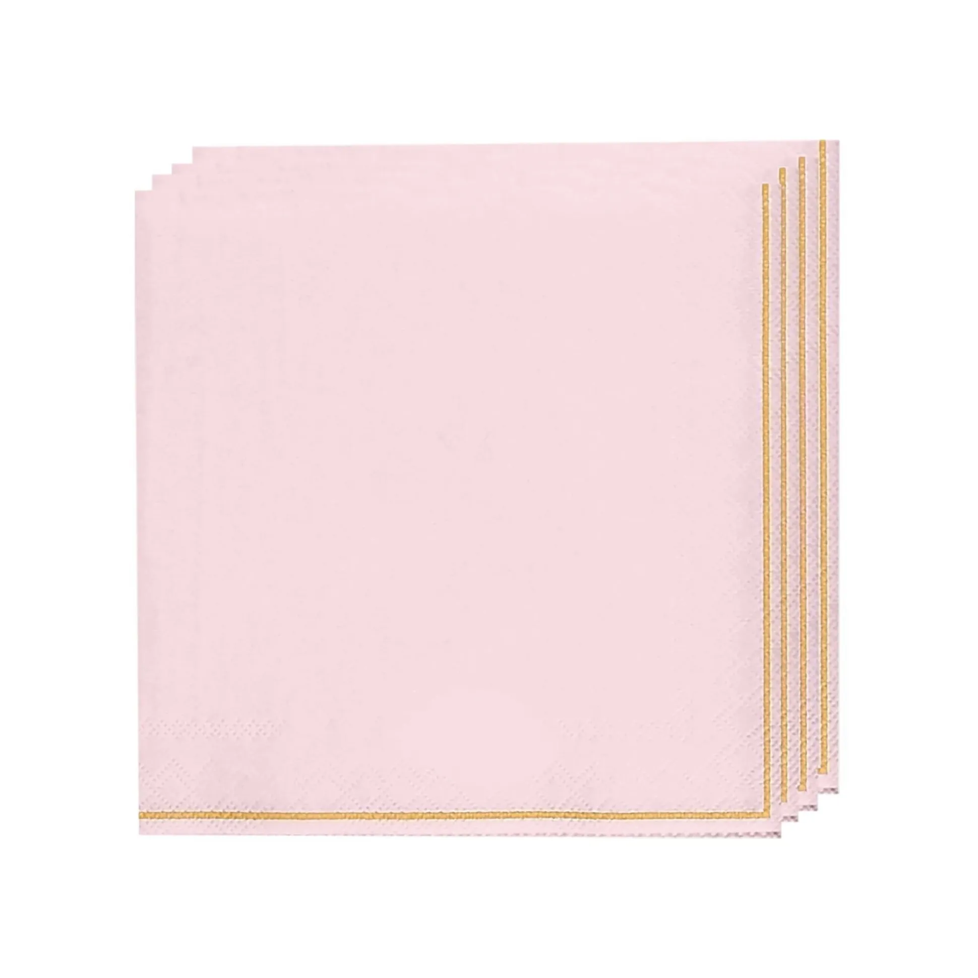 Pale Pink & Gold Stripe Lunch Napkins 20ct