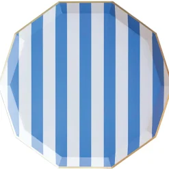 Palisades Blue Cabana Striped Dinner Plates 8ct