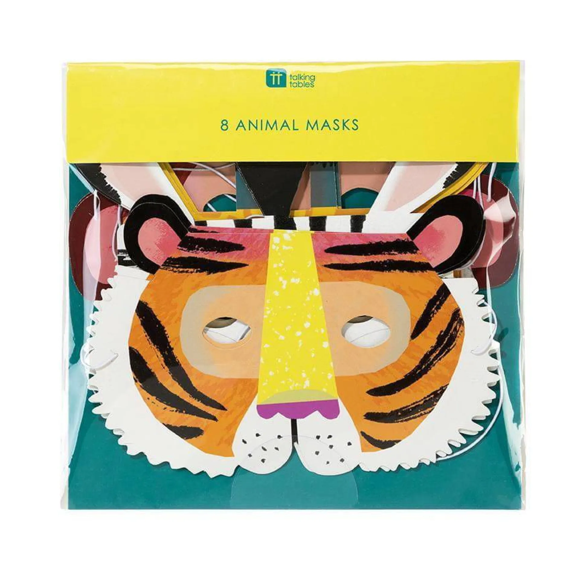 Party Animals Paper Masks 8ct