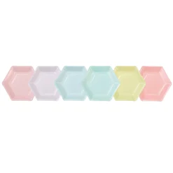 Pastel Hexagonal Dessert Plates 12ct