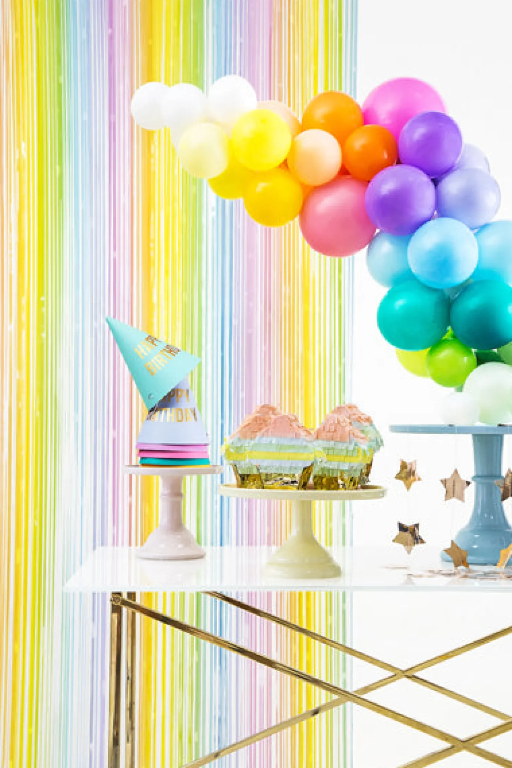 Pastel Rainbow Fringe Curtain